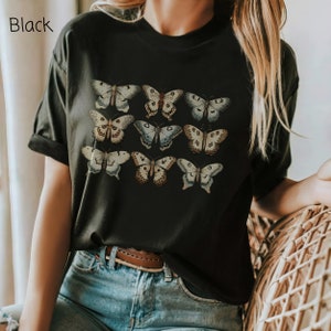 Moth Shirt, Moth T Shirt, Butterfly Top, Moth Top, Cottage Core Shirt, Vintage Moth Tee, Ecology Shirt, Vintage Bug Shirt, Insect Shirt