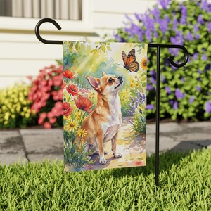 Chihuahua Summer Garden Flag, Chihuahua Yard Banner, Chihuahua Gifts, Gifts For Chihuahua Mom, Chihuahua Lover, Chihuahua Yard Flag image 4