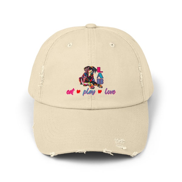 Labrador Ball Cap, Lab Hat, Lab Gift For Her, Lab Gift For Him, Lab Mom Hat, Lab Dad Hat, Distressed Ball Cap, Lab Apparel, Labrador Apparel