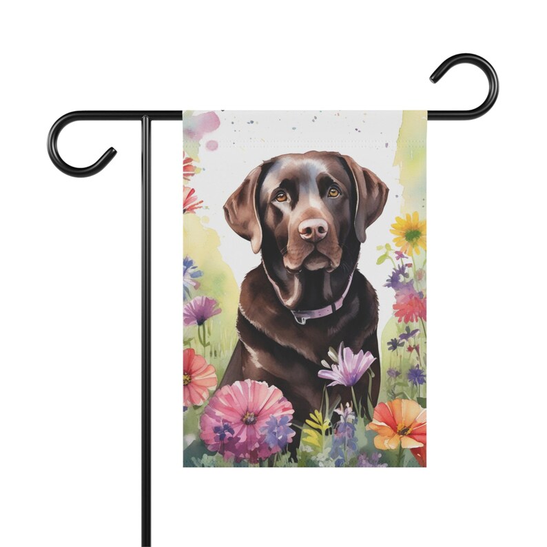 Vlag chocolade labrador tuin, vlag chocolade lab tuin, vlag chocolade labrador retriever, chocolade lab minnaar cadeau, vlag chocolade lab moeder afbeelding 4