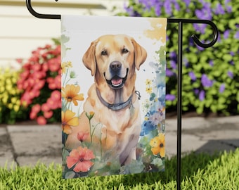 Labrador Retriever Spring Banner, Garden Flag, Yellow Lab Garden Decor, Lab Mama Gifts, Labrador Mom Present, Retriever Mini Flag, Lab Lover