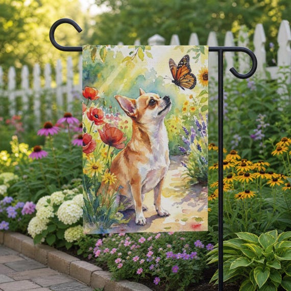 Chihuahua Summer Garden Flag, Chihuahua Yard Banner, Chihuahua Gifts, Gifts For Chihuahua Mom, Chihuahua Lover, Chihuahua Yard Flag