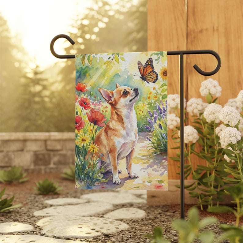 Chihuahua Summer Garden Flag, Chihuahua Yard Banner, Chihuahua Gifts, Gifts For Chihuahua Mom, Chihuahua Lover, Chihuahua Yard Flag