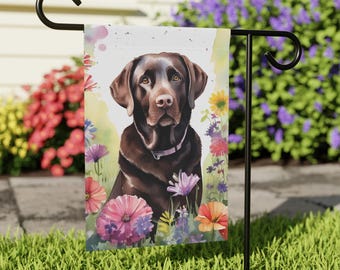Chocolate Labrador Yard Flag, Chocolate Lab Garden Flag, Chocolate Labrador Retriever Flag, Chocolate Lab Lover Gift, Chocolate Lab Mom Flag