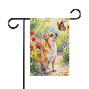 Chihuahua Summer Garden Flag, Chihuahua Yard Banner, Chihuahua Gifts, Gifts For Chihuahua Mom, Chihuahua Lover, Chihuahua Yard Flag image 5