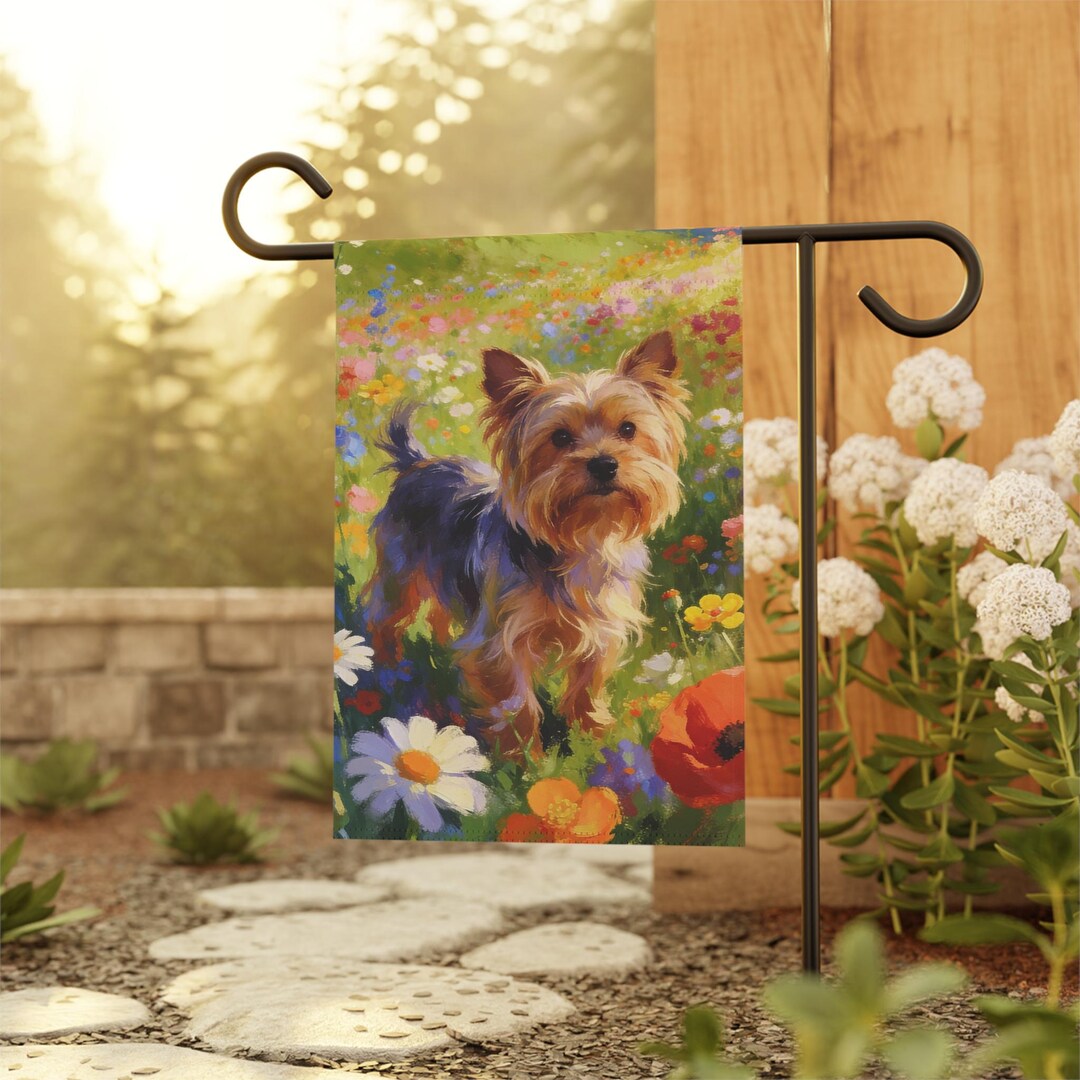 Yorkie Spring Yorkshire Terrier Spring Garden Flag, Yorkie Summer Yard Flag ...
