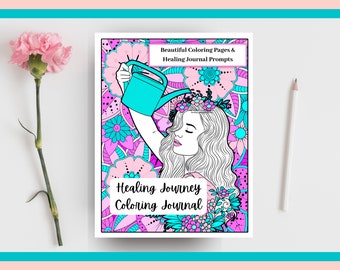 Mental Health Coloring Journal, Healing Coloring Book, Trauma Journal, Mental Health Worksheets