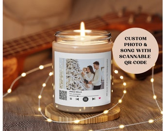 Song Candle, Music Candle, Custom Christmas song candle, Photo candle, candle with custom QR code, Music player gift, gift for family