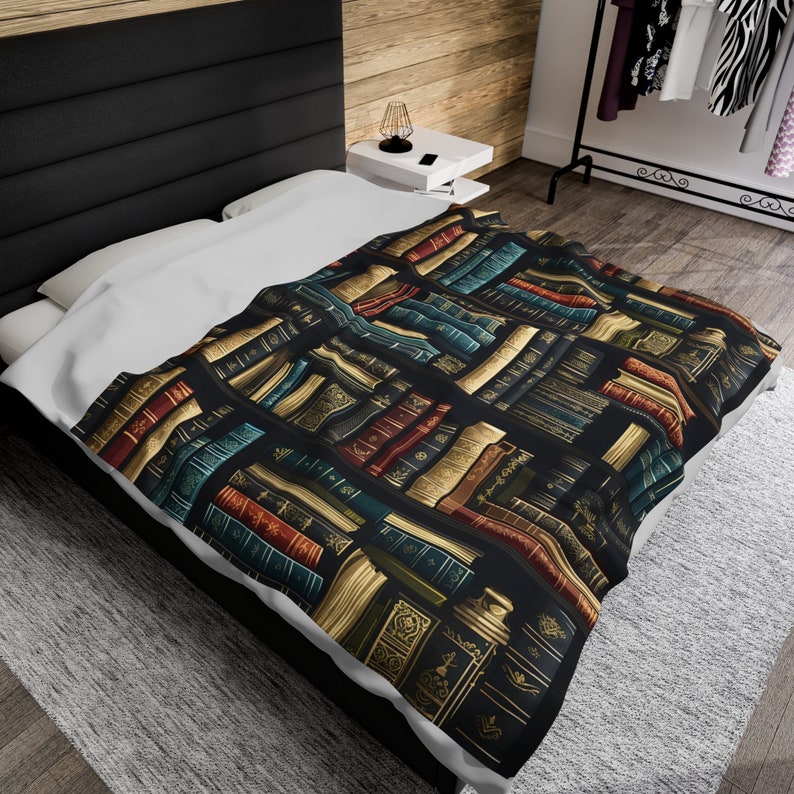 Book lover blanket, Book lover gift blanket, Vintage Books Blanket, gift for book lover, gift for reading lover, Bookworm, Plush Blanket image 6