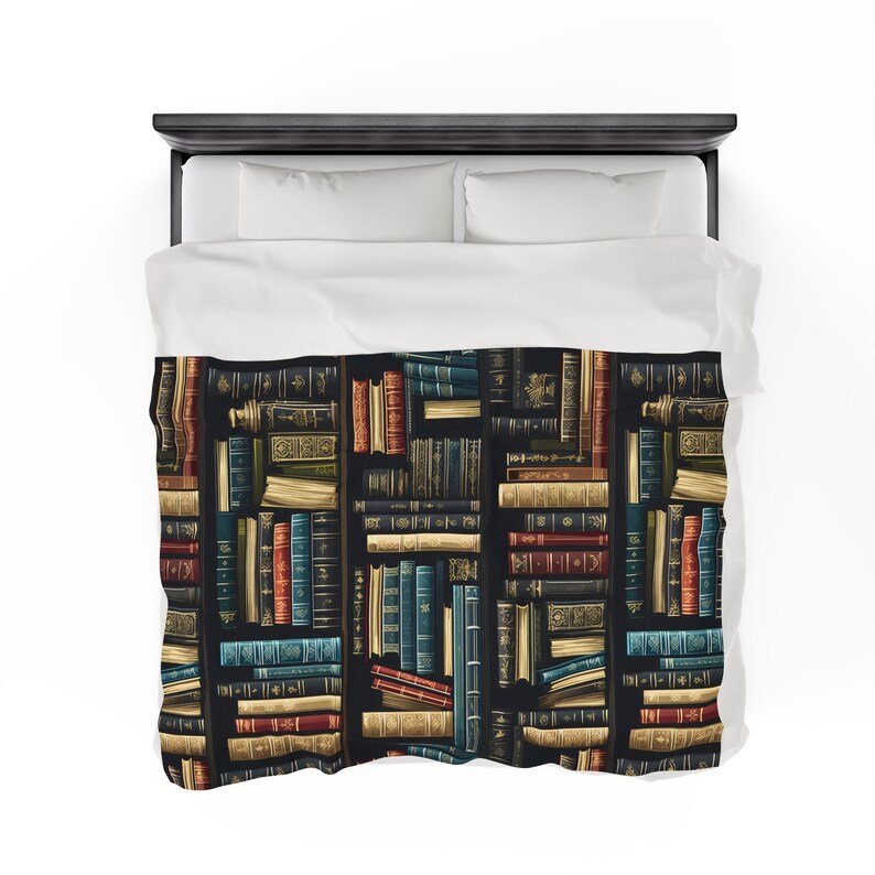 Book lover blanket, Book lover gift blanket, Vintage Books Blanket, gift for book lover, gift for reading lover, Bookworm, Plush Blanket image 7