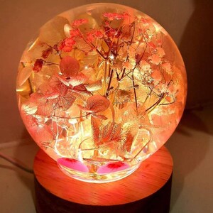 Customised Epoxy Resin Lamp with real dried flowers