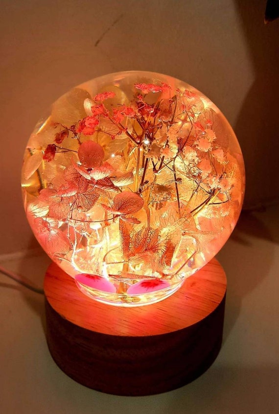 Flower epoxy lamp deals