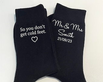 Personalised Wedding Socks | Wedding Day | Little Wedding Details | So you don't get cold feet socks | Custom Socks | Groom | Wedding gifts