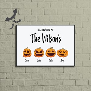 Family Pumpkin Patch Print | Halloween Décor |  Personalised Halloween Poster | Halloween Wall Art |