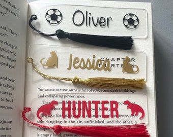 Acrylic Name Bookmark | Book Lover Gift | Birthday Gift | Stocking Filler | Reading Gift | Bookmark With Tassel | Personalised bookmark