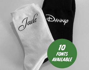 Personalised Socks | Any Name | Any Text | Multiple Fonts | Novelty Gifts | Custom Made Vinyl Printed Socks | Fathers Day | Dad | Grandad