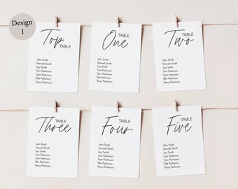 Wedding Seating Plan | Find Your Seat Cards | Wedding Table Plan | Wedding Table Cards | Guest List | Custom Minimalist Signs | Event Plan