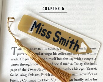 Acrylic Teacher Bookmark | Book Lover Gift | Birthday Gift | Stocking Filler | Reading Gift | Bookmark With Tassel | School | Pupil