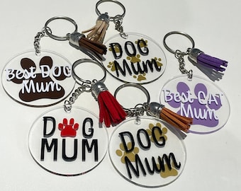 Dog Mum Keyring | Cat Mum Keyring | Mother's Day Gift | Dog Dad Keychain | Best Dog Mum Ever
