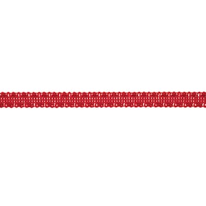 Peut inclure: Une bordure décorative rouge avec un motif bouclé. La garniture est d'une teinte rouge vif et se détache sur un fond blanc uni. Cette garniture convient à divers projets d'artisanat et de couture.