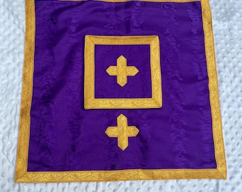 Purple moire Burse and chalice veil