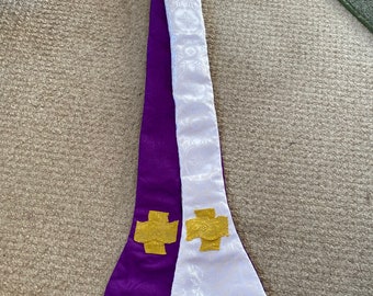 Reversible catholic stole, purple white