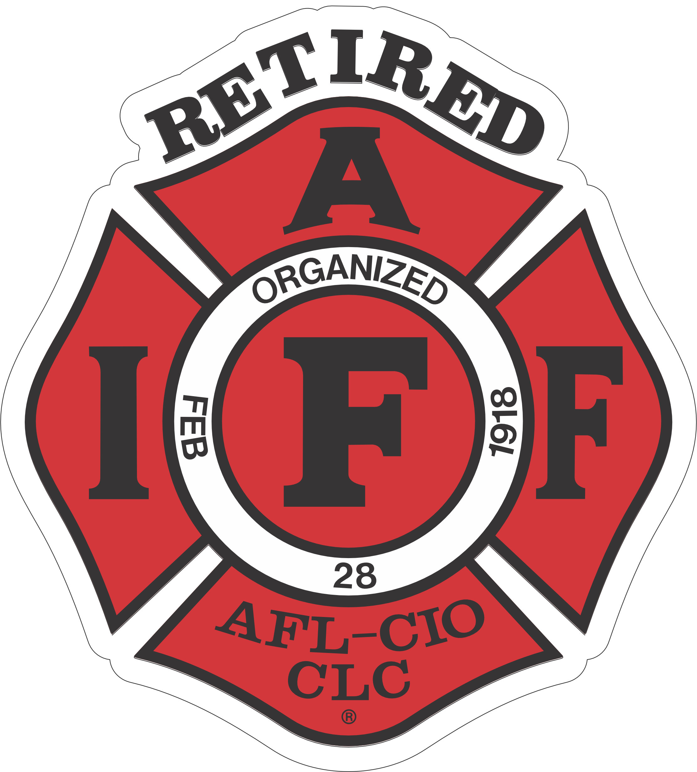 IAFF Red retired Fire Logo Decal - Etsy