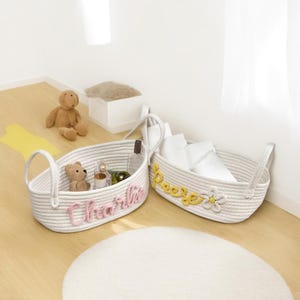 Benutzerdefinierte Baby Spielzeug Aufbewahrungskorb mit Namen, Baby Shower Geschenkkorb, Kinderzimmer Geschenk, Neugeborenen Geschenk, neues Baby Geschenk, neue Mutter Geschenk