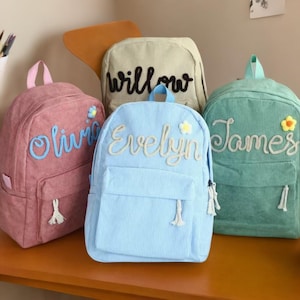 Personalisierte Hand bestickt Kleinkind Rucksack, Vorschulrucksack, Kleinkind Buchtasche, Schultasche für Kinder, Kinderrucksack, Weihnachtsgeschenk für Kinder