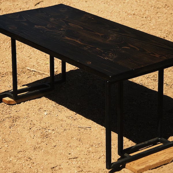 Burned Wood Coffee Table Etsy