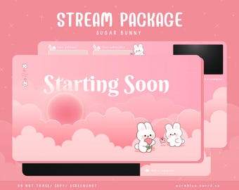 Sugar Bunny Streaming Overlay - Stream Bundle - Twitch - Overlay - Kawaii - Spiel - Youtube