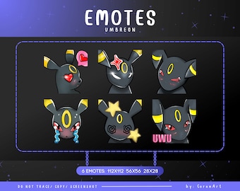 Umbreon Twitch Emotes -süß- kawaii-streamer-pokemon Twitch, Discord, YouTube