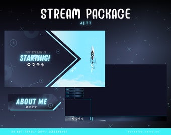 Jett Streaming Overlay – Animiertes Stream-Bundle – Twitch – Overlay – Agent – Valorant