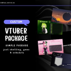 Custom Twitch Bundle/ Simple VTUBER- Overlay Commissions/ READ DESCRIPTION/ Digital File