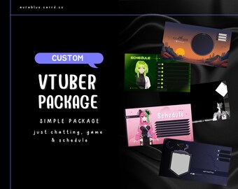 Custom Twitch Bundle/ Simple VTUBER- Overlay Commissions/ READ DESCRIPTION/ Digital File