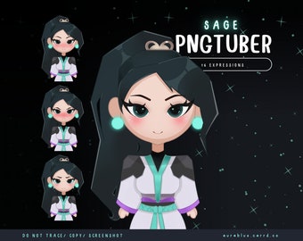 Sage PNGtuber-Modell / Valorant Chibi Agent 16 Ausdrücke – 4 Emotionen OBS und Discord / Voice Reactive / Twitch Vtuber