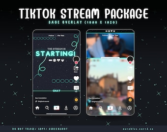 Sage TikTok Streaming Overlays – Stream Bundle – TikTokLive – Overlay – niedlich – Valorant – blau – Streamlabs