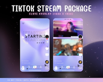 Clove TikTok Streaming Overlays – Stream Bundle – Live – animiert – niedlich – Valorant – Agent – rosa – Streamlabs