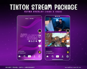 Reyna TikTok Streaming Overlays – Stream Bundle – Live – animiert – niedlich – Valorant – Agent – lila – Streamlabs