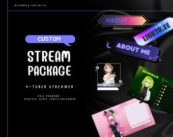 Custom Twitch Bundle/ VTUBER- Overlay Commissions/ READ DESCRIPTION/ Digital File