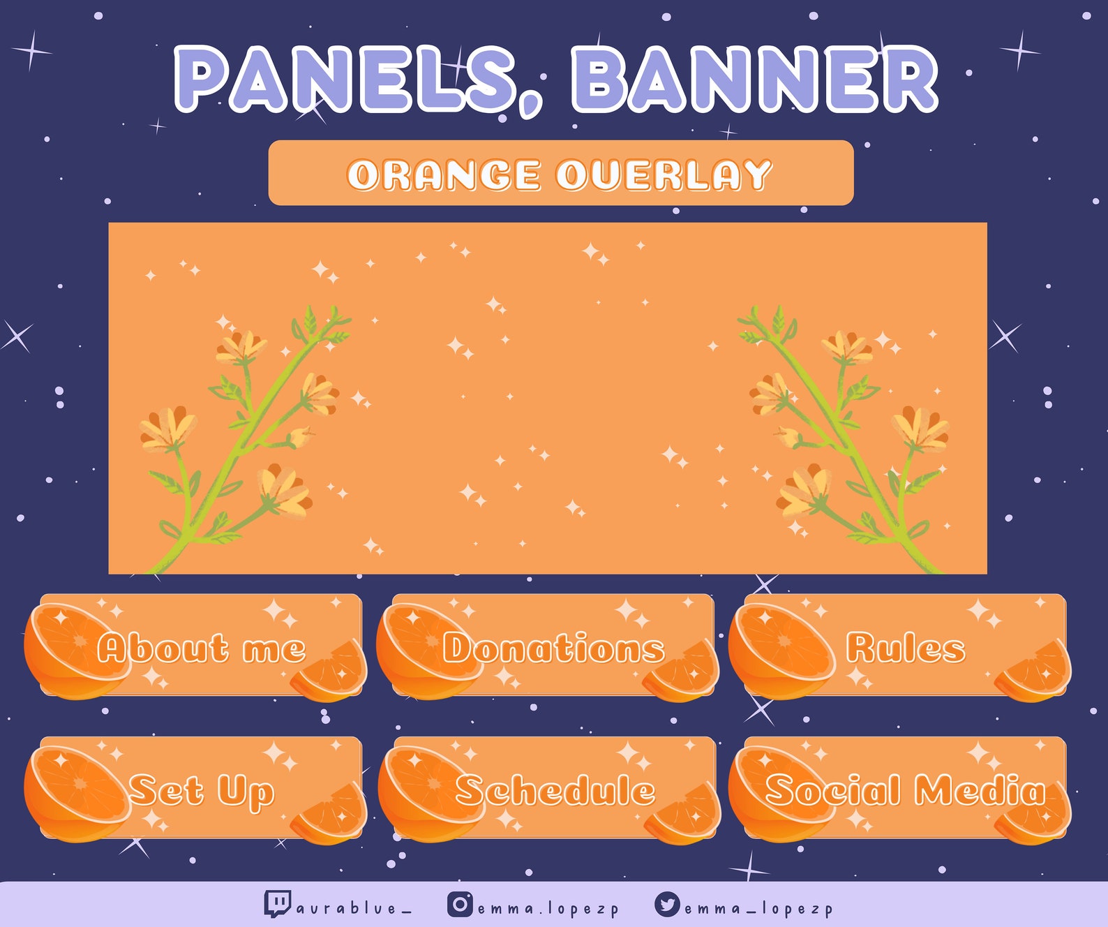 Orange Rapper Overlay Orange Streaming Overlay Stream Bundle Twitch Overlay - Etsy