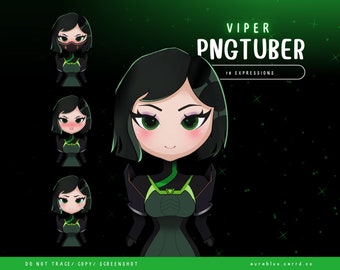 Viper PNGtuber-Modell / Valorant Chibi Agent 18 Ausdrücke – 5 Emotionen OBS und Discord / Voice Reactive / Twitch Vtuber
