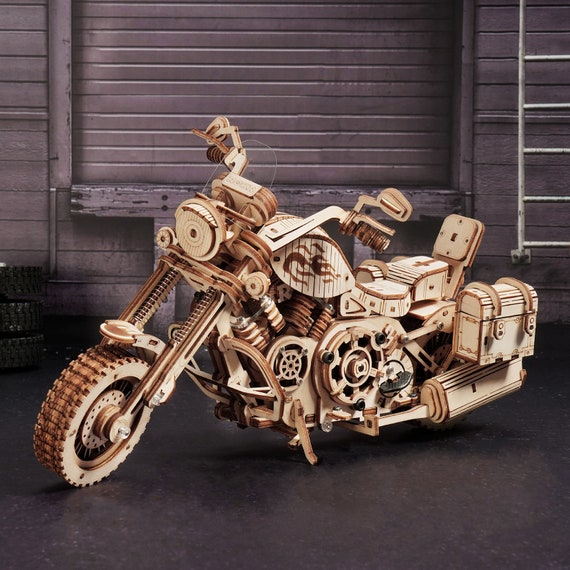 420PCS 3D Wooden Puzzles DIY Cruiser Motorcycle Mechanical Grar For Teens Gift 