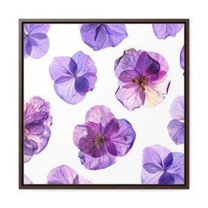 Purple Floral Pressed Flower Art Print - Digital Download