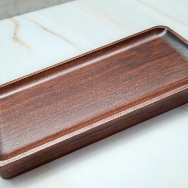 Walnut Tray, Coffee Serving Tray, Rectangle Serving Tray, Walnut Serving Tray, Decorative Coffee Table Tray, Wooden Serving Tray, Walnut