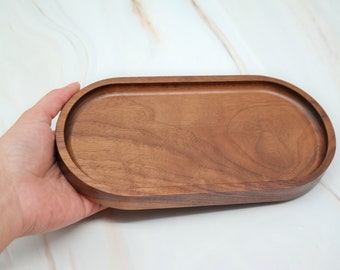 Oval Tray, Walnut Tray, Walnut Wood Tray, Oval Dish, Bathroom Tray, Soap Dish, Soap Tray, Natural Wood Decor, Trinket Tray, Vanity Tray