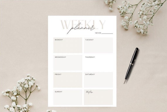 Weekly Planner to Do List Weekly Schedule - Etsy