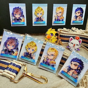 Final Fantasy XV 15// Acrylic Pin // Noctis, Prompto, Ignis, Gladiolus, Chocobo and Mog