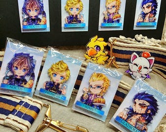 Final Fantasy XV 15// Acryl Pin // Noctis, Prompto, Ignis, Gladiolus, Chocobo und Mog