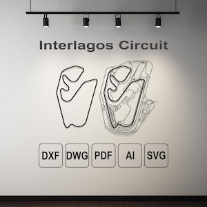Interlagos-circuit, dwg-svg-dxf-ai-pdf, downloadbare kunst, downloadbare dwg-kaart, dxf-bestanden voor Plaasma, dxf-bestanden voor laser